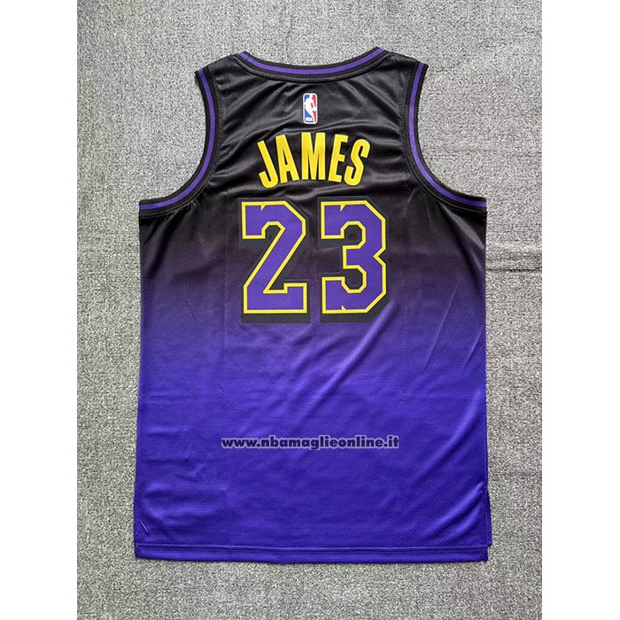 Maglia Los Angeles Lakers LeBron James #23 Citta 2024-25 Viola